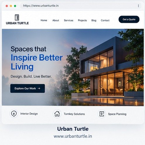 Urban Turtle website header and hero preview