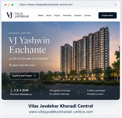 Vilas Javdekar Kharadi Central website header and hero preview
